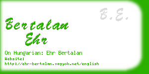 bertalan ehr business card